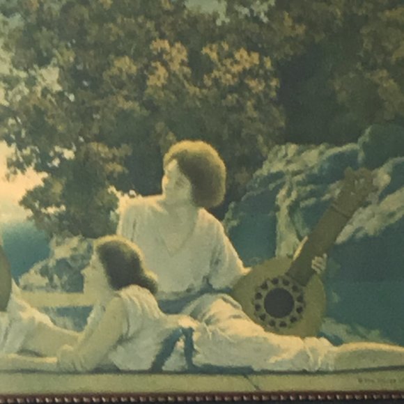 Antique & lovely Maxfield Parrish framed print - The Lute Players - Picture 3 of 10
